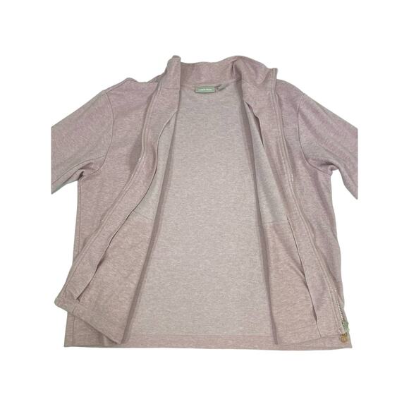 Nordstrom‎ Womens Knit Zip Up Jacket Size XL Heathered Pink READ - Picture 9 of 12